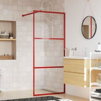 Maisonchic - Duschwand für Begehbare Dusche, Duschtrennwand, Walk-In Dusche, Glastrennwand mit esg Klarglas Rot 90x195 cm KLI33260 von MAISONCHIC