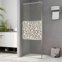 Duschwand für Begehbare Dusche,Duschtrennwand,Duschabtrennung ESG-Glas Steindesign 115x195 cm CIW99321 Maisonchic von MAISONCHIC