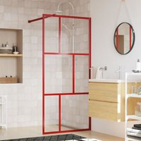 Duschwand für Begehbare Dusche,Duschtrennwand,Duschabtrennung mit esg Klarglas Rot 80x195 cm CIW76891 Maisonchic von MAISONCHIC