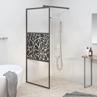 Duschwand für Walk-In Dusche, Duschwand für Begehbare Dusche, Glastrennwand 80x195 cm esg Steindesign Schwarz KLI30064 Maisonchic von MAISONCHIC