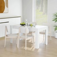 Esstisch Tisch für Wohnzimmer, Küche, Esszimmer Hochglanz-Weiß 140x74,5x76 cm Holzwerkstoff DE42789 von MAISONCHIC