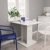 Maisonchic - Esstisch Tisch für Wohnzimmer, Küche, Esszimmer Hochglanz-Weiß 80x80x75 cm Holzwerkstoff DE43661 von MAISONCHIC