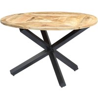 Esstisch Tisch für Wohnzimmer, Küche, Esszimmer Rund 120×76 cm Mango Massivholz DE93609 von MAISONCHIC