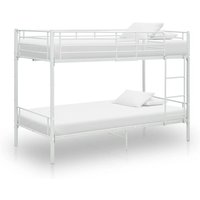 Etagenbett Bett für Schlafzimmer Bettgestell Weiß Metall 90×200 cm DE14335 - Weiß von MAISONCHIC