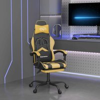 Maisonchic - Gaming-Stuhl mit Fußstütze Schreibtischstuhl Chefsessel Schwarz und Golden Kunstleder DE55109 von MAISONCHIC