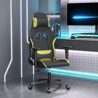 Maisonchic - Gaming-Stuhl mit Massagefunktion Schreibtischstuhl Chefsessel Schwarz und Hellgrün Stoff DE94857 von MAISONCHIC