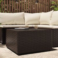 Maisonchic - Garten-Couchtisch,Sofatisch, Beistelltisch, Wohnzimmertisch Quadratisch Braun 50x50x30 cm Poly Rattan MKW78676 von MAISONCHIC