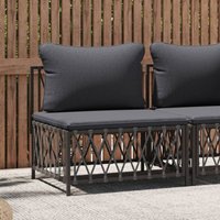 Maisonchic - Garten-Mittelsofa mit Kissen,Gartensofa, Loungesofa,Gartenbank Anthrazit Gewebe VMEC599539 von MAISONCHIC