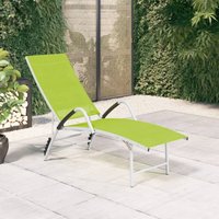 Gartenliege Sonnenliege Relaxliege für Garten, Balkon und Terrrasse Textilene und Aluminium Grün DE71649 von MAISONCHIC