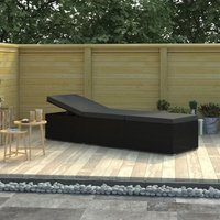 Gartenliege Sonnenliege Relaxliege für Garten, Balkon und Terrrasse mit Auflage Poly Rattan Schwarz DE82057 von MAISONCHIC