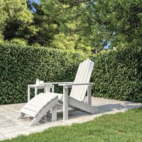 Gartenstuhl Gartensessel Adirondack Stuhl für Garten Terrasse Balkon mit Fußstütze hdpe Weiß DE54583 von MAISONCHIC