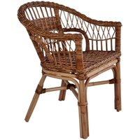 Gartenstuhl Gartensessel Stuhl für Garten Terrasse Balkon Natürliches Rattan Braun DE35024 von MAISONCHIC