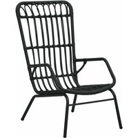 Gartenstuhl Gartensessel Stuhl für Garten Terrasse Balkon Poly Rattan Schwarz DE95152 von MAISONCHIC