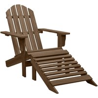 Maisonchic - Gartenstuhl Gartensessel Stuhl für Garten Terrasse Balkon mit Fußstütze Holz Braun DE20986 von MAISONCHIC