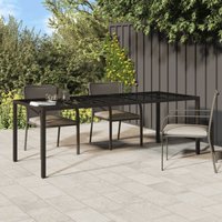 Maisonchic - Gartentisch,Terrassentisch,Gartenmöbel,Balkontisch Braun 250x100x75 cm Hartglas und Poly Rattan VMEC190399 von MAISONCHIC