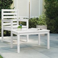 Gartentisch,Terrassentisch,Gartenmöbel Weiß 82,5x50,5x45 cm Massivholz Kiefer VMEC404600 Maisonchic von MAISONCHIC