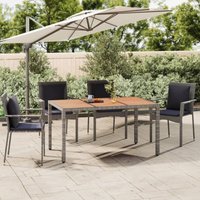 Maisonchic - Gartentisch,Terrassentisch,Gartenmöbel mit Holzplatte Grau Poly Rattan & Massivholz Akazie VMEC698529 von MAISONCHIC