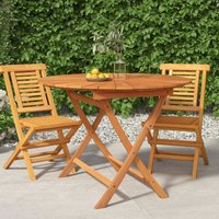 Gartentisch Klappbar,Balkontisch Campingtisch ø 85x75 cm Massivholz Teak -BV67384 von BONNEVIE