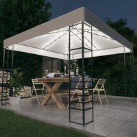 Gartenzelt, Pavillon Pop-Up, Partyzelt, Faltpavillon Bierzelt mit LED-Lichterkette 3x3 m Weiß KLI80185 MaisonChic von MAISONCHIC