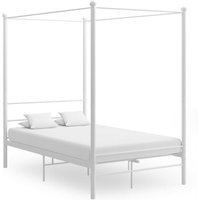 Maisonchic - Himmelbett Doppelbett Bett für Schlafzimmer Weiß Metall 120x200 cm DE95134 von MAISONCHIC