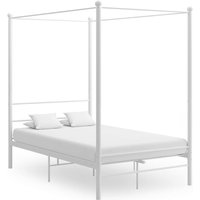 Maisonchic - Himmelbett Doppelbett Bett für Schlafzimmer Weiß Metall 140x200 cm DE40377 von MAISONCHIC