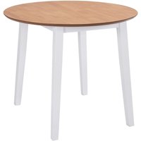 Klappbarer Esstisch Tisch für Wohnzimmer, Küche, Esszimmer Rund mdf Weiß DE84498 von MAISONCHIC