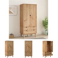 Maisonchic - Kleiderschrank,Aufbewahrungsschrank,Garderobe otta 76,5x53x172 cm Massivholz Kiefer NCEBE590032 von MAISONCHIC