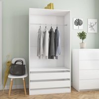 Kleiderschrank,Aufbewahrungsschrank,Garderobe Weiß 100x50x200 cm Holzwerkstoff NCEBE349558 Maisonchic von MAISONCHIC