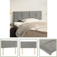 The Living Store Kopfteil Hellgrau 80x5x78/88 cm Samt - Bettkopfteil - Samtbett - Kopfteil Grau - Hochwertiges Kopfteil - Gemütliches Kopfteil von JINLEFU