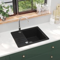 Maisonchic - Küchenspüle Granitspüle Spülen mit 1 Becken Spülbecken Schwarz DE37763 von MAISONCHIC