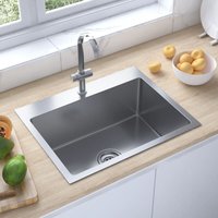 Küchenspüle Handgemachte Einbauspüle Spülen mit 1 Becken Spülbecken Edelstahl DE66485 von MAISONCHIC