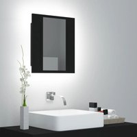 LED-Bad-Spiegelschrank, Badschrank mit Spiegel, Badezimmerschrank Schwarz 40x12x45 cm Acryl KLI57163 Maisonchic von MAISONCHIC