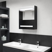 LED-Bad-Spiegelschrank,Bad Hängeschrank,Wandschrank Schwarz 50x14x60 cm CCA300978 Maisonchic von MAISONCHIC
