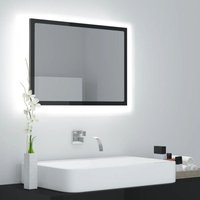 Maisonchic - LED-Badspiegel,Wandspiegel,Badzimmer Spiegel Hochglanz-Grau 60x8,5x37 cm Acryl AGHDE815281 von MAISONCHIC