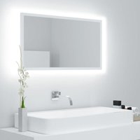 LED-Badspiegel,Wandspiegel,Badzimmer Spiegel Weiß 80x8,5x37 cm Acryl AGHDE854506 Maisonchic von MAISONCHIC