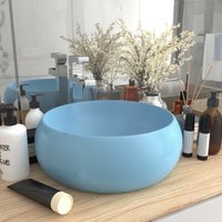 Luxuriöses Waschbecken Aufsatzwaschtisch Waschschale für Badezimmer Rund Matt Hellblau 40x15 cm Keramik DE36296 von MAISONCHIC