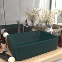 Luxus-Waschbecken Aufsatzwaschtisch Waschschale für Badezimmer Matt Dunkelgrün 41x30x12 cm Keramik DE69100 von MAISONCHIC