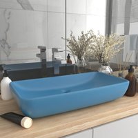 Luxus-Waschbecken Aufsatzwaschtisch Waschschale für Badezimmer Rechteckig Matt Hellblau 71x38 cm Keramik DE77824 von MAISONCHIC