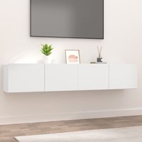 2er Set TV-Schränke TV-Lowboards für Wohnzimmer TV-Möbel Weiß 80x30x30 cm Holzwerkstoff DE61039 von MAISONCHIC