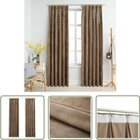 Maison Chic - The Living Store Verdunkelungsvorhänge mit Haken 2 Stk. Samt Beige 140x175cm - Verdunklungsvorhänge - Samtvorhänge - Beige Vorhänge von MAISON CHIC