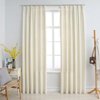 Maisonchic - 2er-Set Verdunkelungsvorhänge,Verdunkelung Gardinen,Thermovorhänge mit Haken Samt Creme 140x245cm CCA663024 von MAISONCHIC