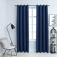 Maisonchic - 2er-Set Verdunkelungsvorhänge,Verdunkelung Gardinen,Thermovorhänge mit Metallösen Blau 140x245cm CCA289947 von MAISONCHIC