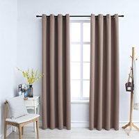 Maisonchic - 2er-Set Verdunkelungsvorhänge,Verdunkelung Gardinen,Thermovorhänge mit Metallösen Taupe 140x225cm CCA262654 von MAISONCHIC