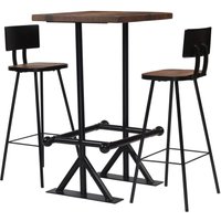 3-tlg. Bar-Set,Sitzgruppe,Bartisch-Set,Stehtisch Altholz Massiv VMEC554353 Maisonchic von MAISONCHIC