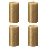 4er-Set Rustikale Stumpenkerzen,Kerzen,Weihnachten Kerzen Shimmer 130x68 mm Golden CCA418284 Maisonchic von MAISONCHIC