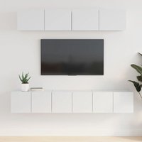 Maisonchic - 5-tlg. TV-Schrank-Set TV-Lowboard für Wohnzimmer TV-Möbel Hochglanz-Weiß Holzwerkstoff DE97565 von MAISONCHIC