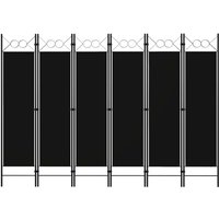 6-tlg. Raumteiler Paravent Trennwand Stellwand Sichtschutz Balkon Schwarz 240 x 180 cm XDFNX253344 BonneVie von MAISON CHIC