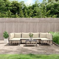 Maisonchic - 7-tlg. Garten-Lounge-Set, Gartenmöbel, Sitzgruppe Gartenset mit Kissen Anthrazit Poly Rattan LLOAQ959786 von MAISONCHIC