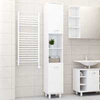 Badezimmer-Standschrank,Badezimmerschrank,Badmöbel Hochglanz-Weiß 30x30x179 cm Holzwerkstoff -BNC91027 - Weiß von BONNEVIE