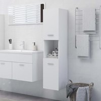 Maisonchic - Badezimmerschrank,Badschrank,Aufbewahrungsschrank Weiß 30x30x130 cm Holzwerkstoff VCWS477755 von MAISONCHIC